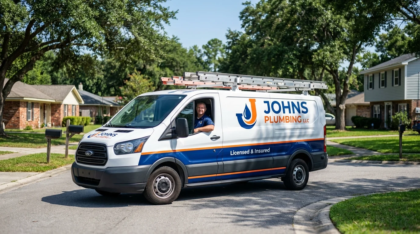 Johns Plumbing LLC service van in Fanwood, NJ