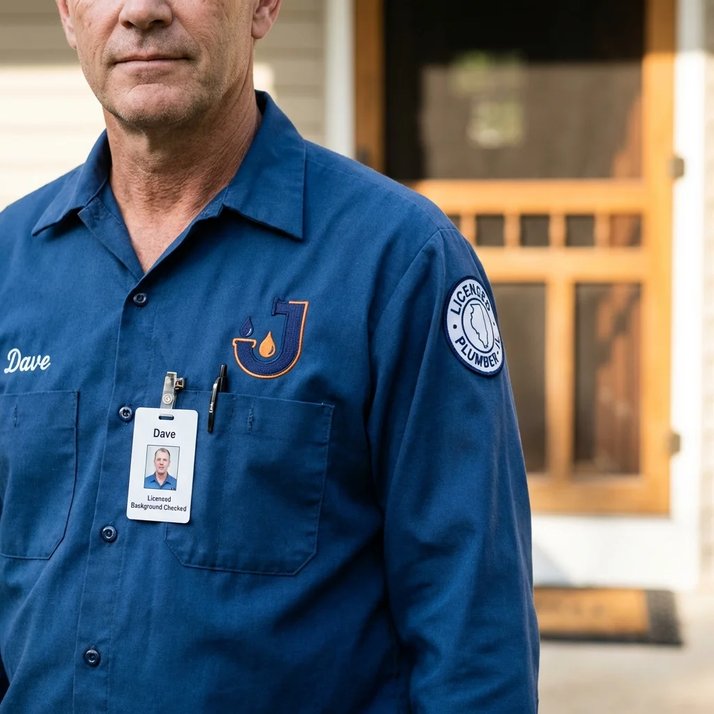 Licensed plumber showing ID badge in Fanwood, NJ