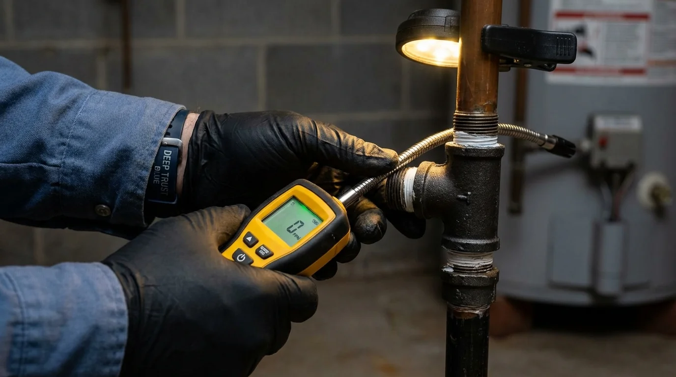 Gas leak detection with electronic sniffer by Johns Plumbing LLC in Fanwood