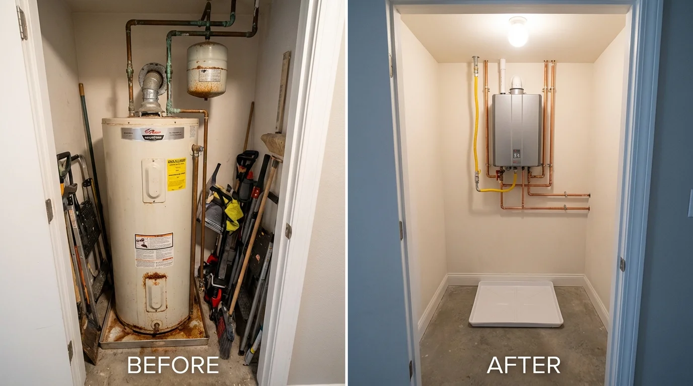 Tank water heater versus wall-mounted tankless unit comparison for Fanwood, NJ homeowners